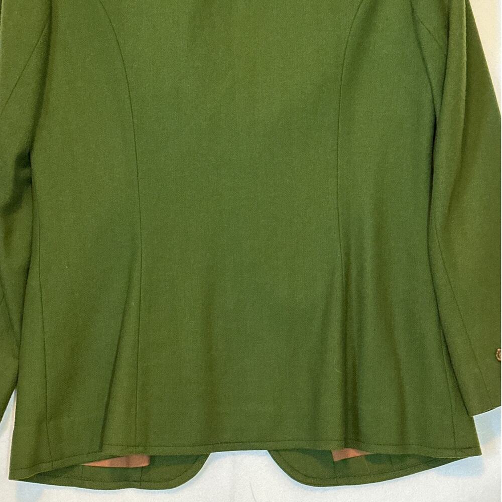 Vintage Pendleton Women’s 2-Button Virgin Wool Blazer Green Made in USA Sz 12 - Picture 12 of 15